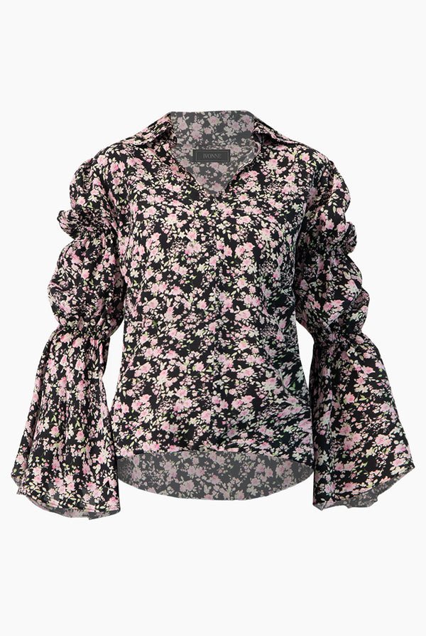 Blusa manga larga estampado floral