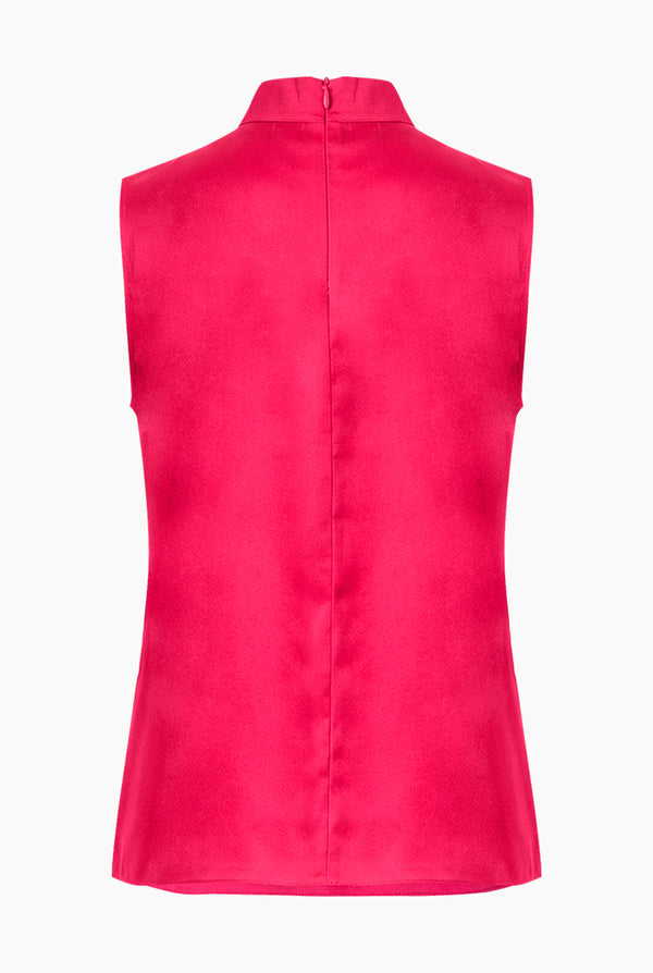 Blusa fucsia cuello con cinta