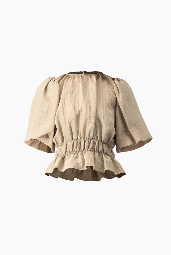 Blusa de manga globo corta