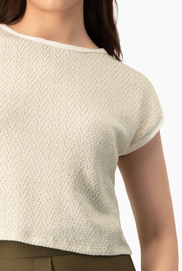 Blusa tejida hombro caido