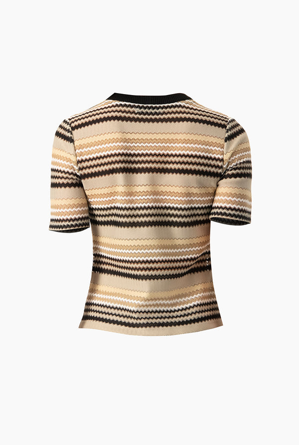 Blusa recta tejida manga corta