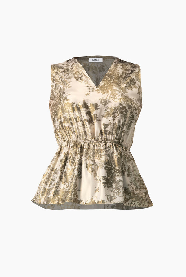 Blusa estampada y escote en V