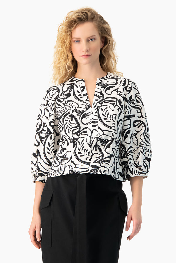 Blusa recta manga 3/4
