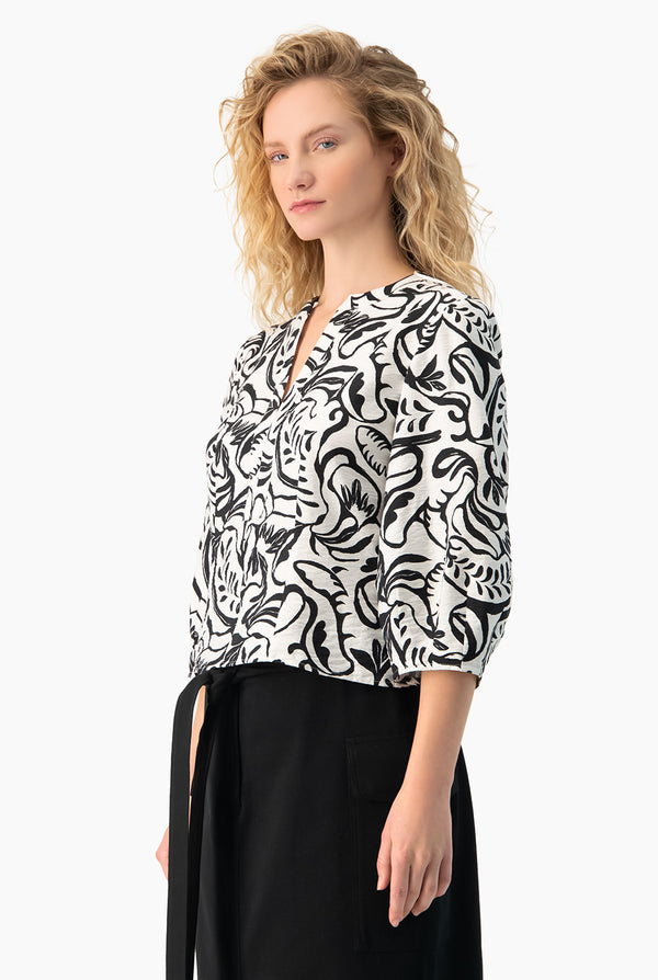Blusa recta manga 3/4