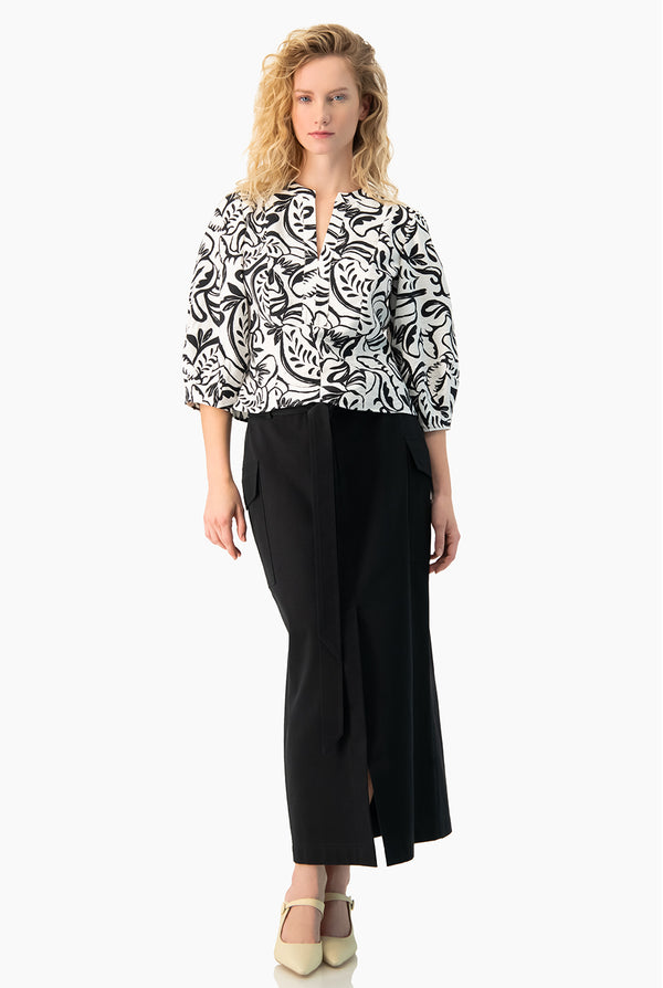 Blusa recta manga 3/4