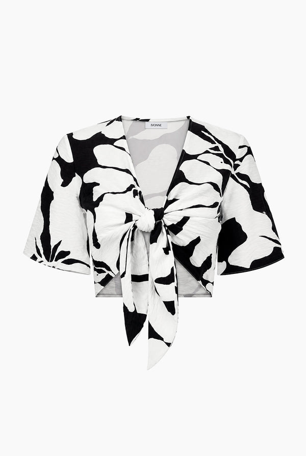 Blusa estampada de amarre