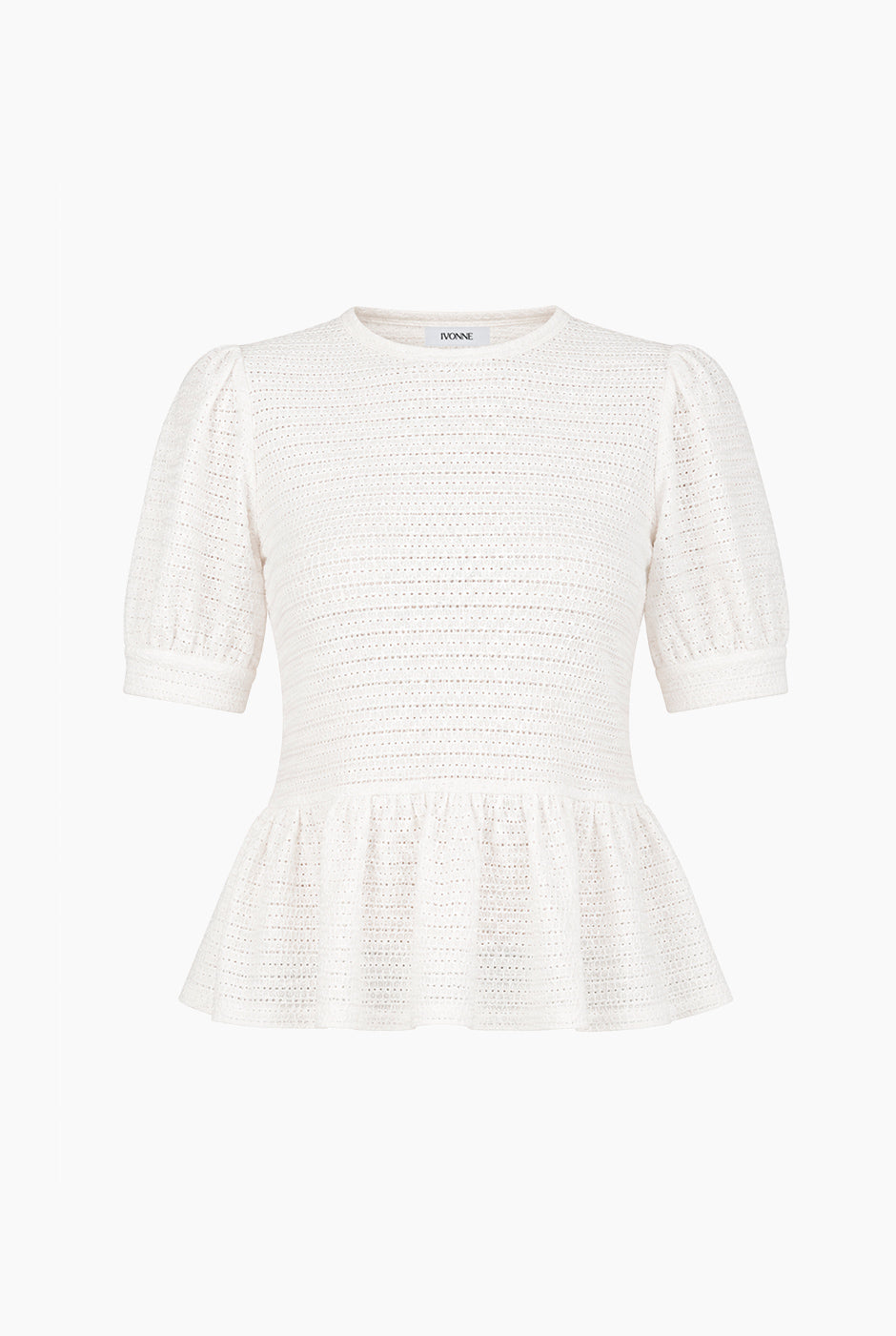 Blusa peplum blanca manga corta