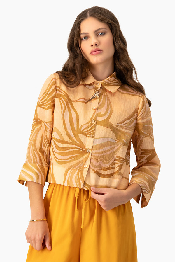 Blusa camisera estampada
