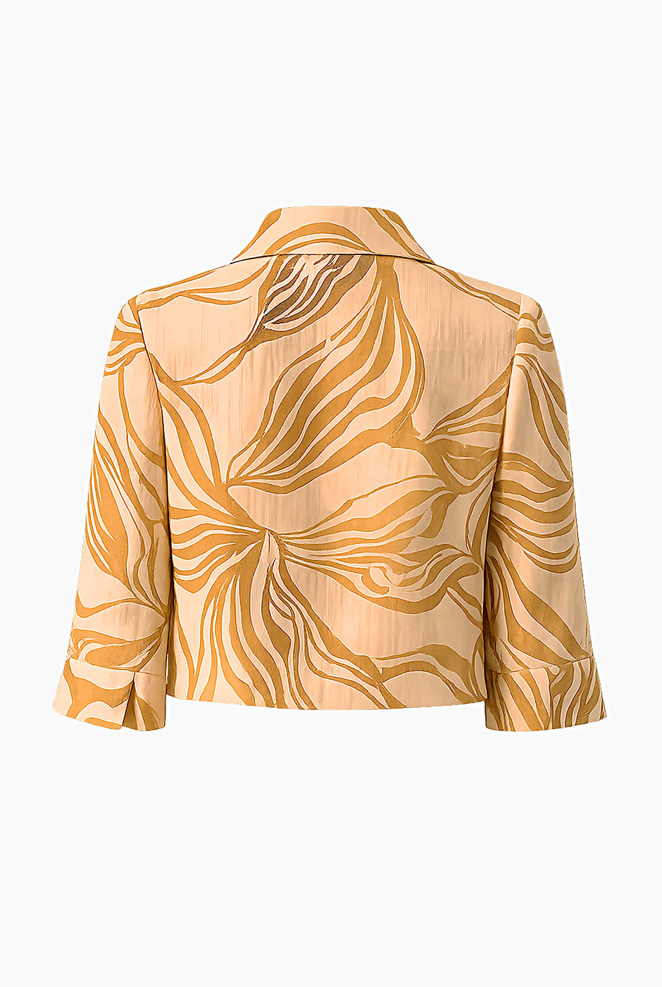 Blusa camisera estampada multicolor con botones y manga tres cuartos