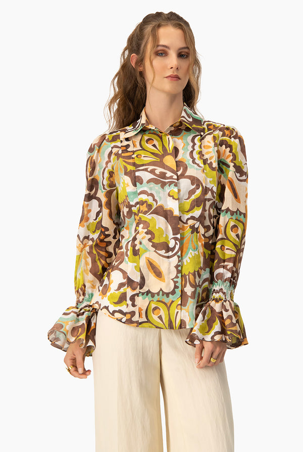 Blusa camisera manga larga