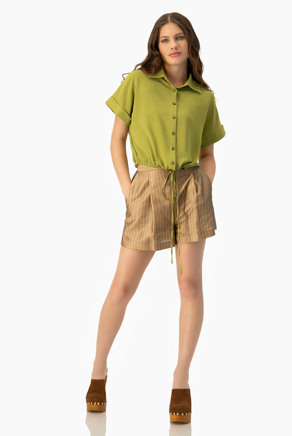 Blusa camisera de amarre