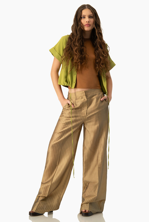 Blusa camisera de amarre
