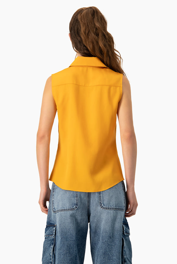 Blusa lisa camisera sin mangas
