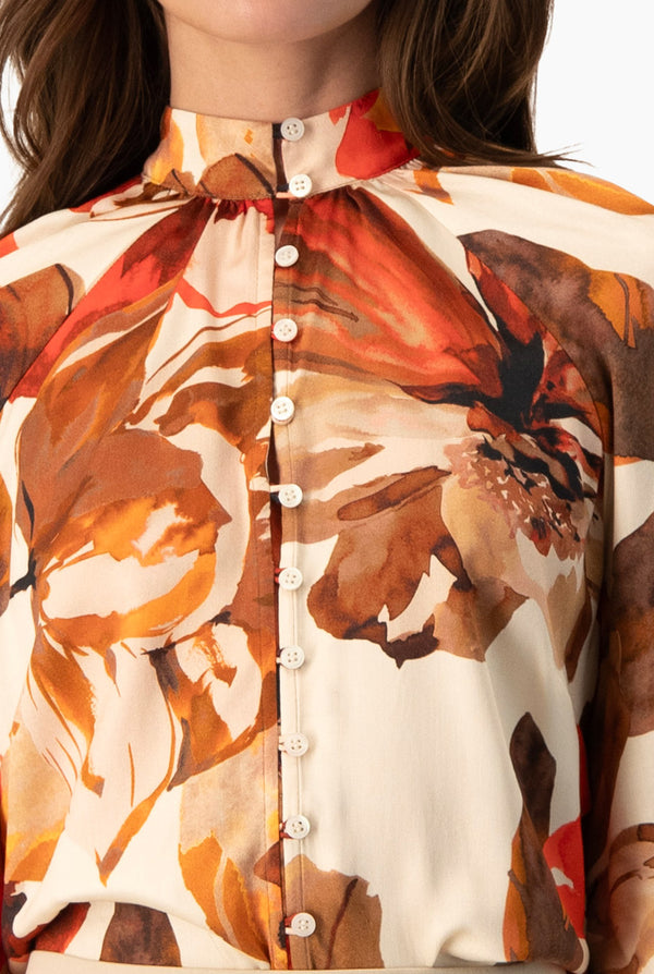 Blusa Ivonne manga 3/4 con smock