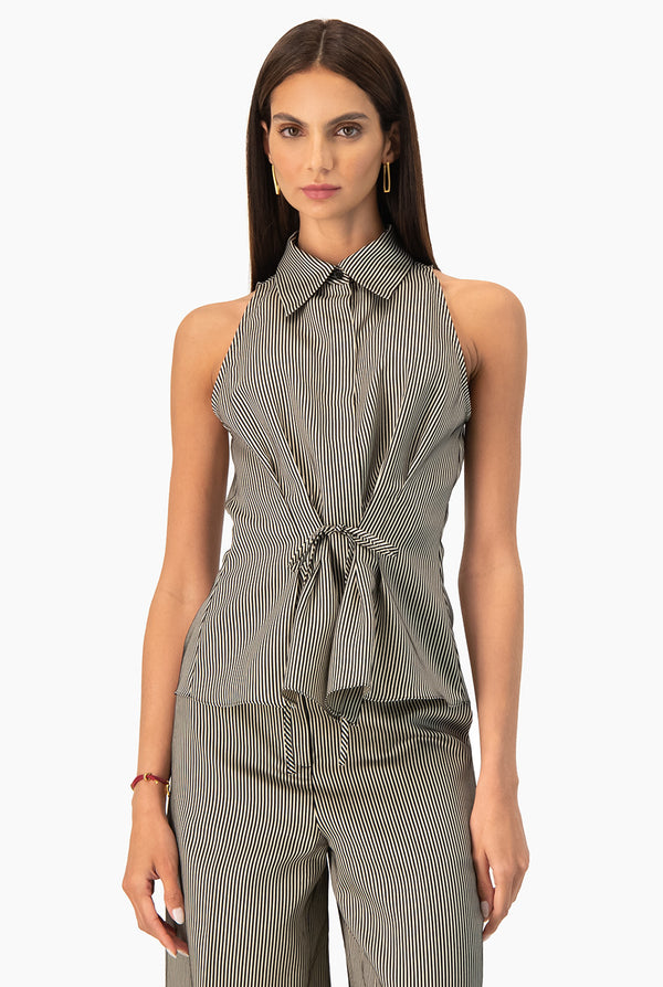 Blusa Ivonne rayada con cinta