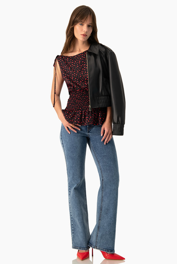 Blusa Ivonne con lazo en hombros