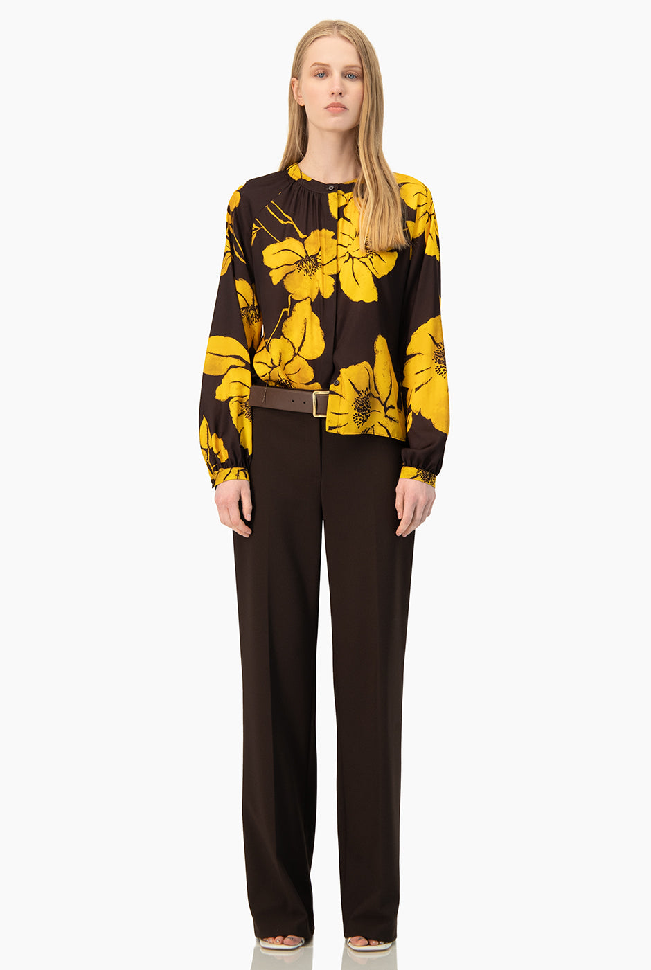 Blusa estampada Ivonne manga larga, multicolor con estampado floral
