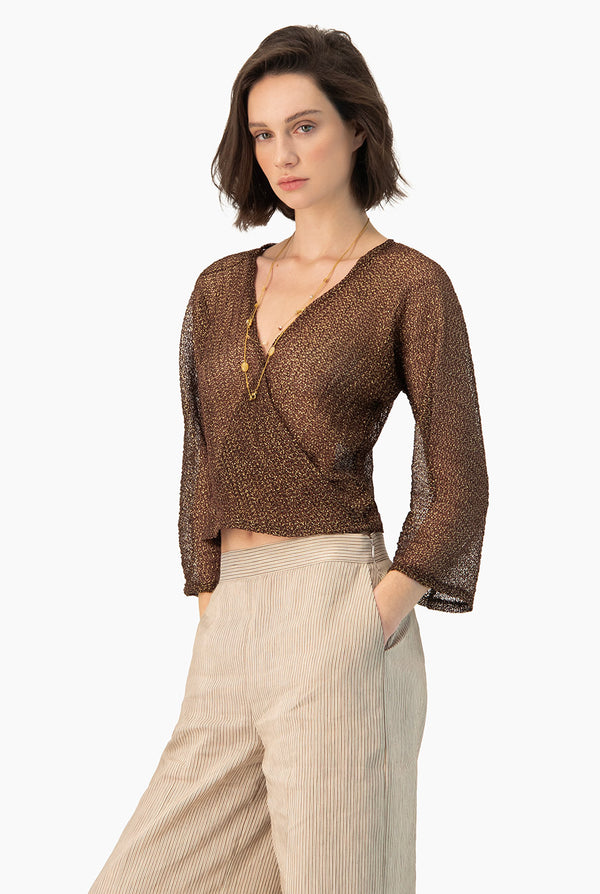 Blusa tejida Ivonne con escote V