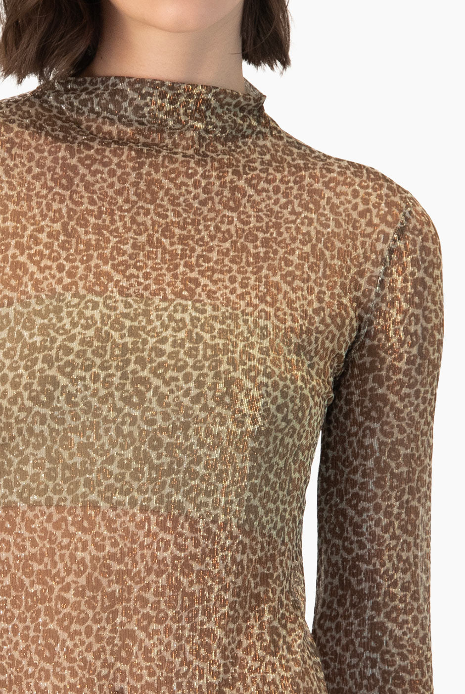 Body Ivonne estampado animal print con mangas largas
