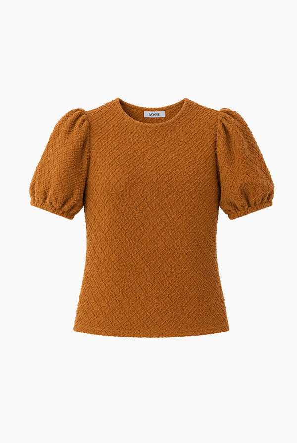 Blusa Ivonne tejida cafe
