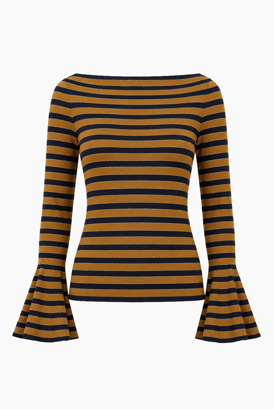 Blusa Ivonne manga larga volantes con rayas multicolor