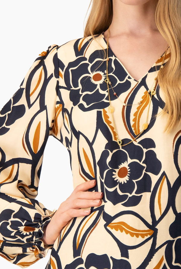 Blusa Ivonne estampada manga larga