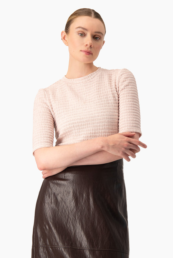 Blusa Ivonne rosa cuello redondo