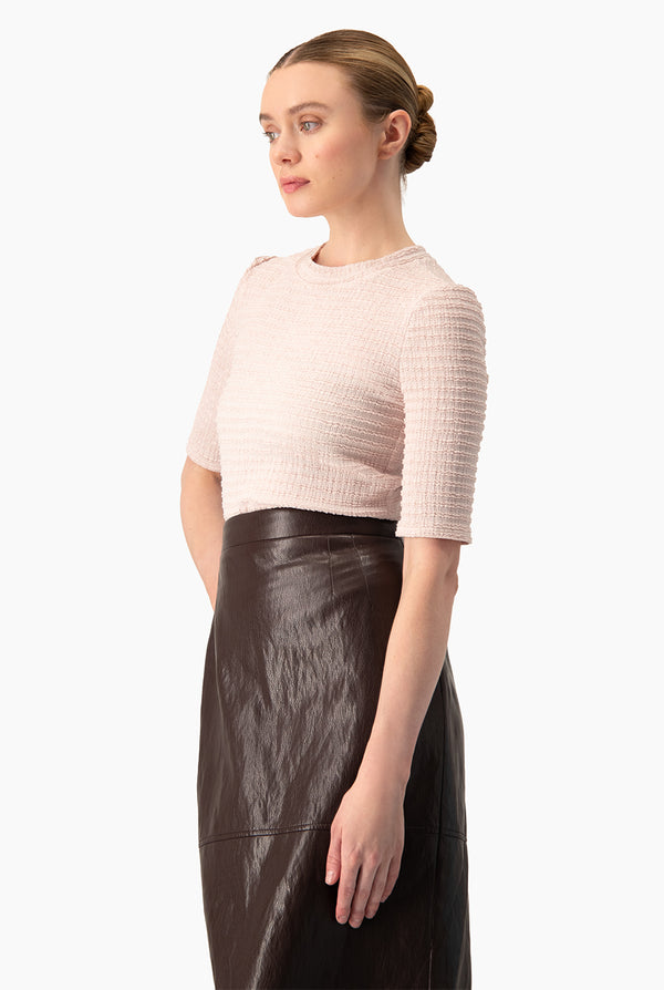 Blusa Ivonne rosa cuello redondo