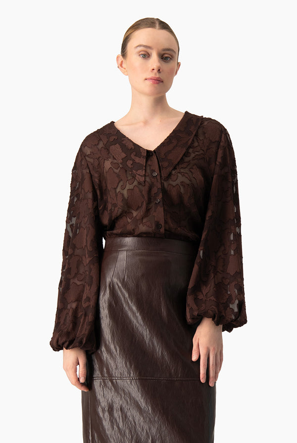 Blusa Ivonne manga abullonada