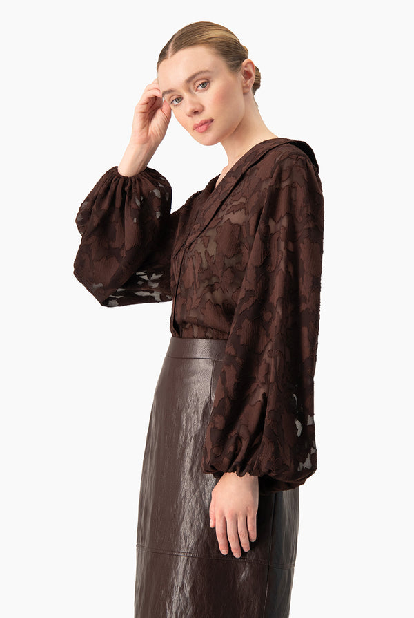Blusa Ivonne manga abullonada