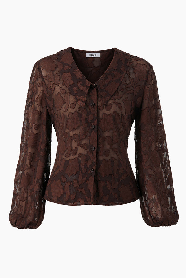Blusa Ivonne manga abullonada