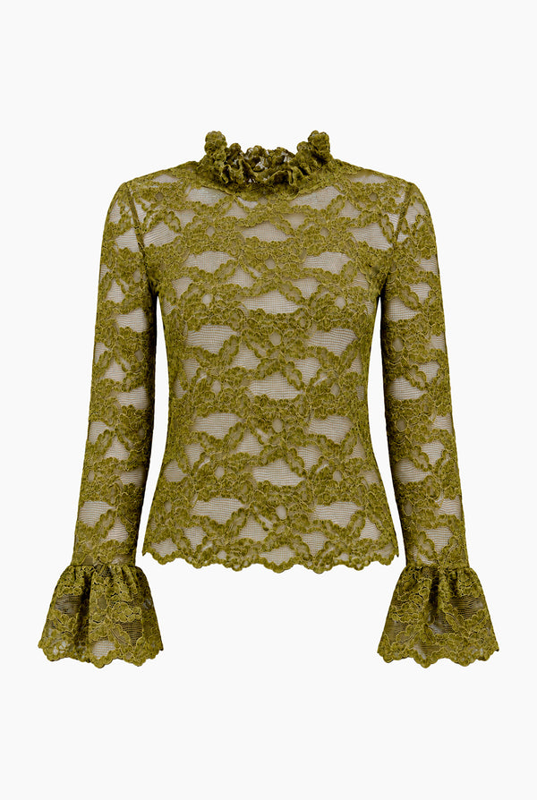 Blusa Ivonne manga volante larga