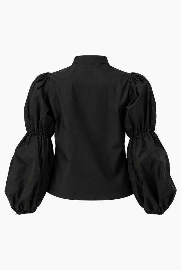 Blusa Ivonne negra manga abullonada