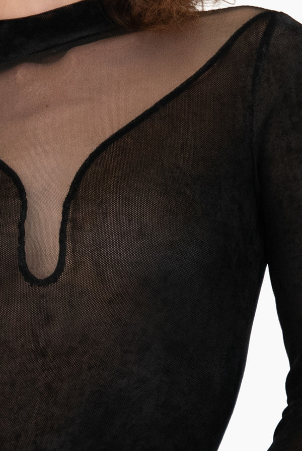 Body negro de manga larga Ivonne