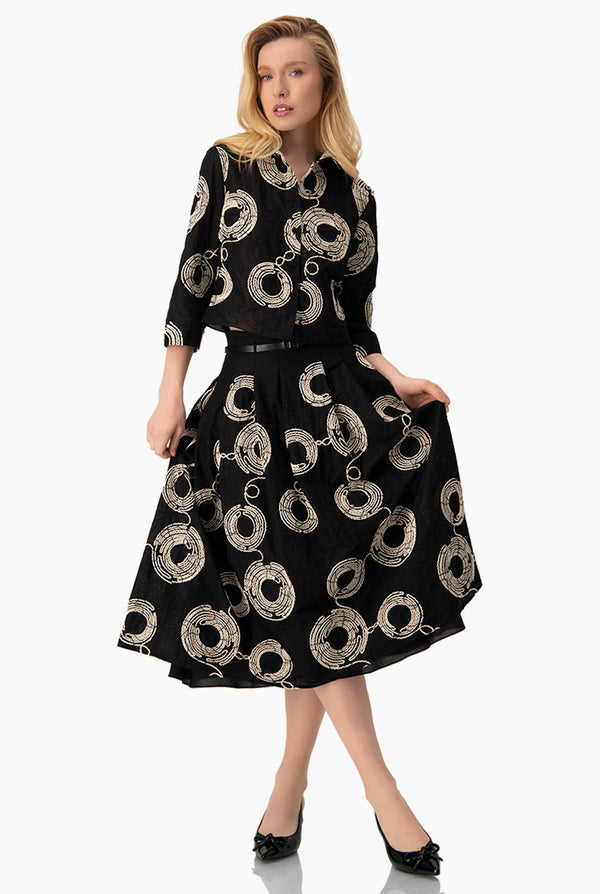 Falda midi y cinturon