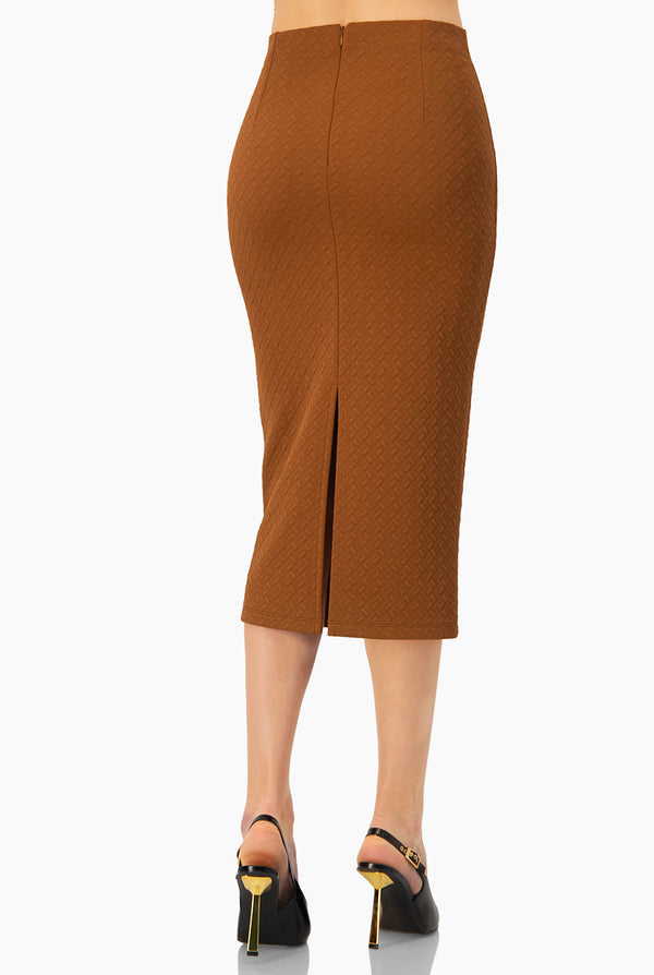 Falda midi con abertura trasera