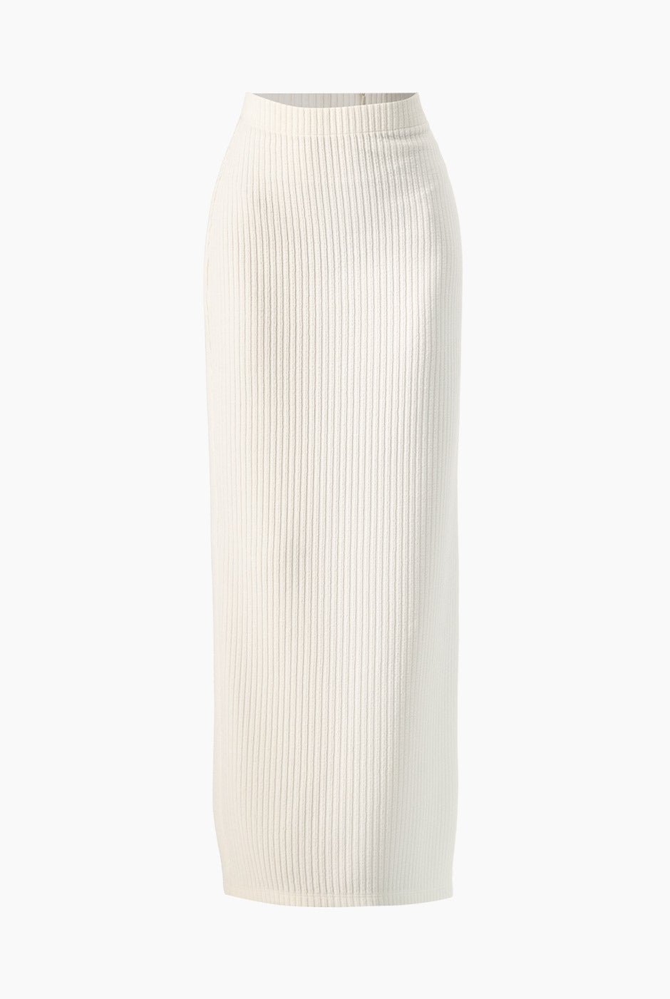 Falda lápiz larga natural con cierre y abertura trasera
