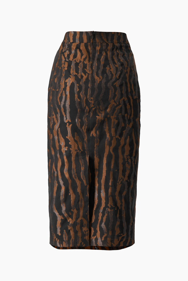 Falda con abertura midi