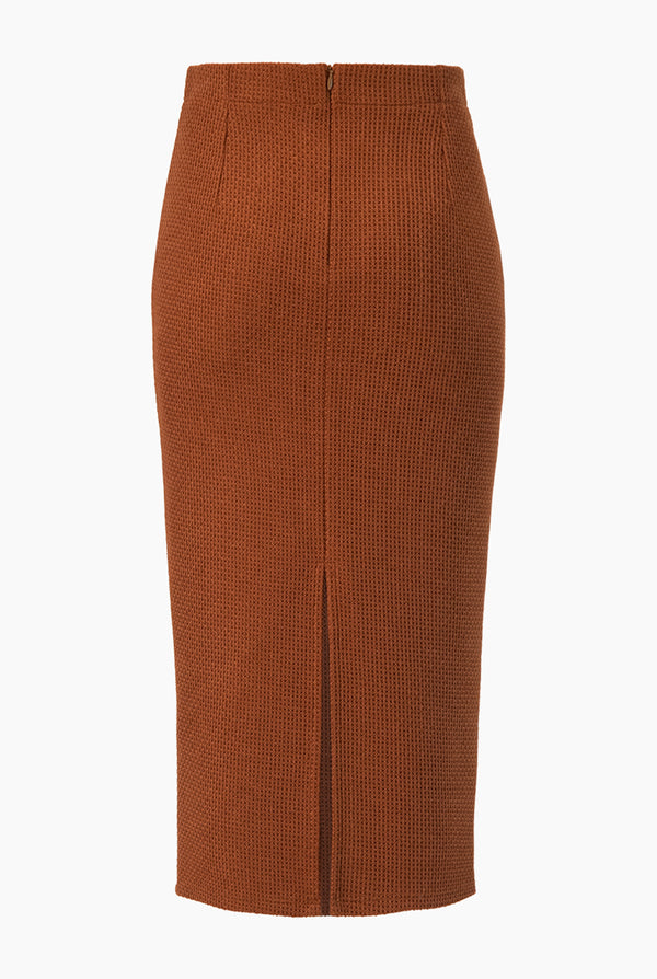 Falda cafe con abertura