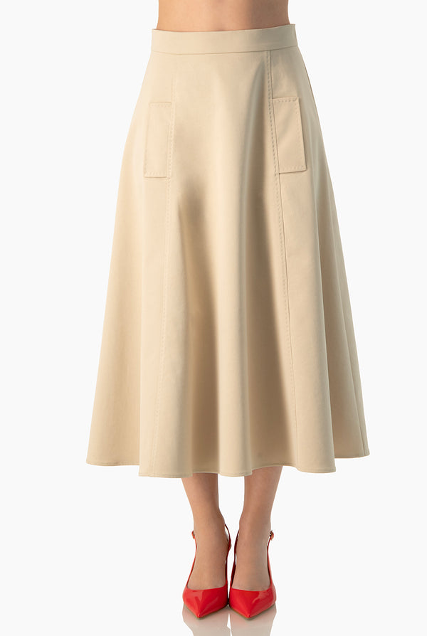 Falda Ivonne midi beige
