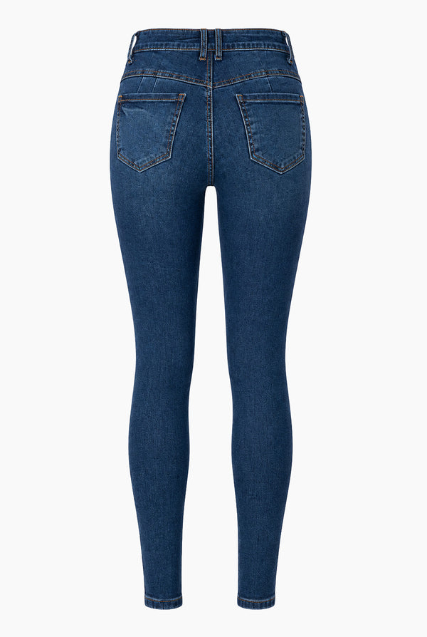 Jeans corte skinny con bolsillos