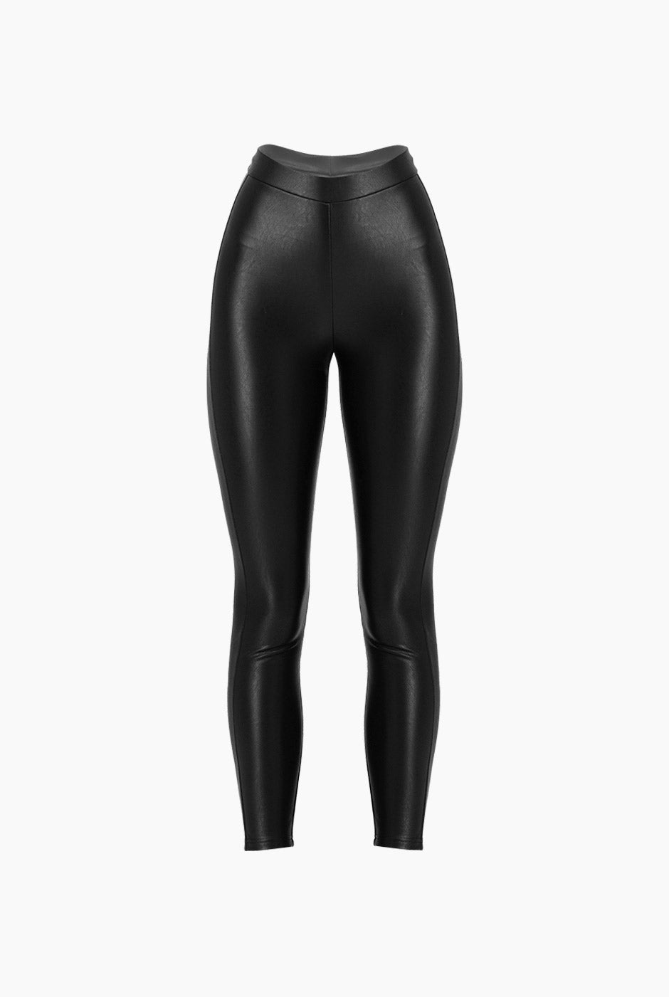 Legging negro de ecopiel elástico y entallado