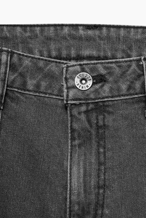 Jeans cargo negro de pierna amplia