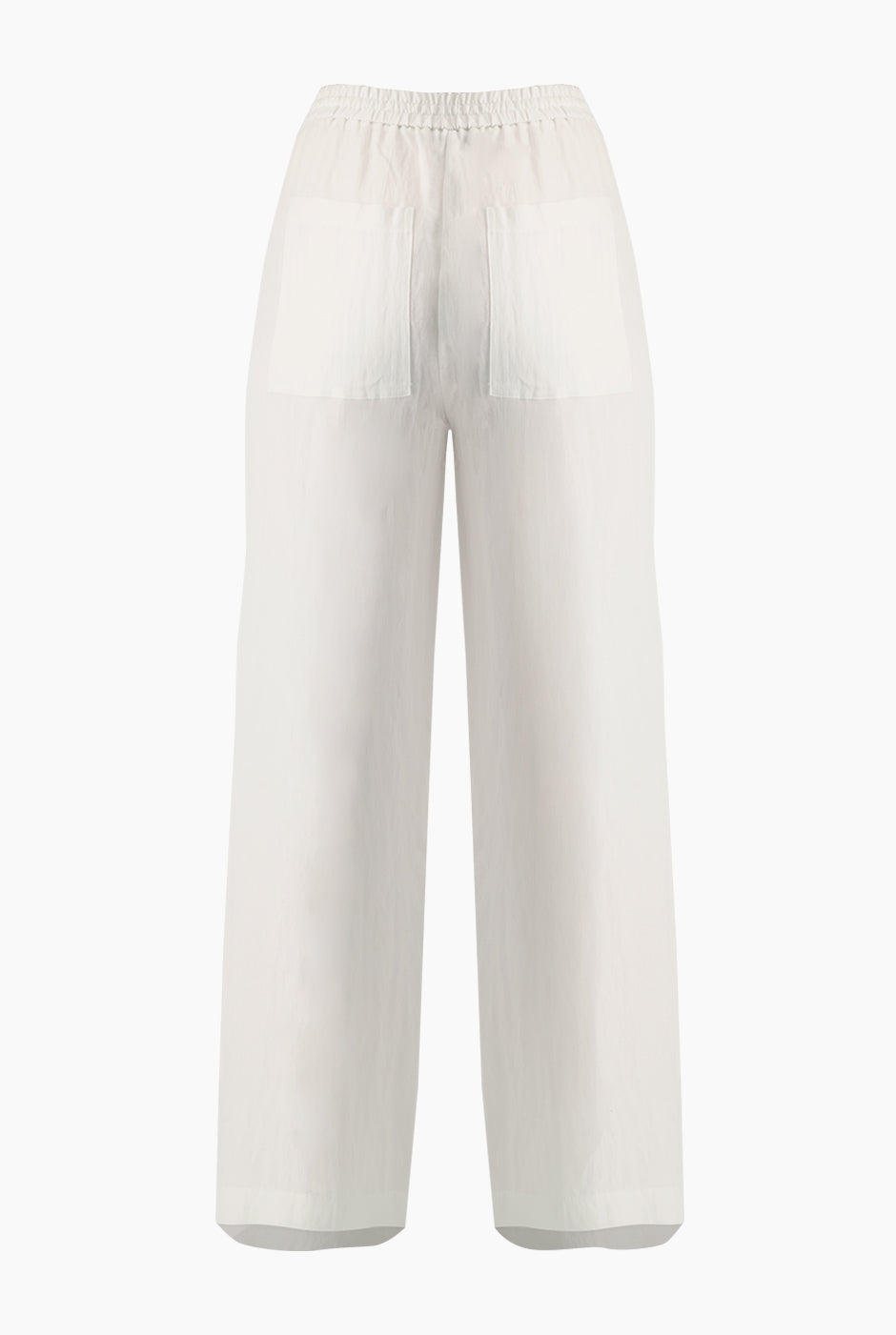 Pantalón cargo blanco con cintura elástica y bolsillos