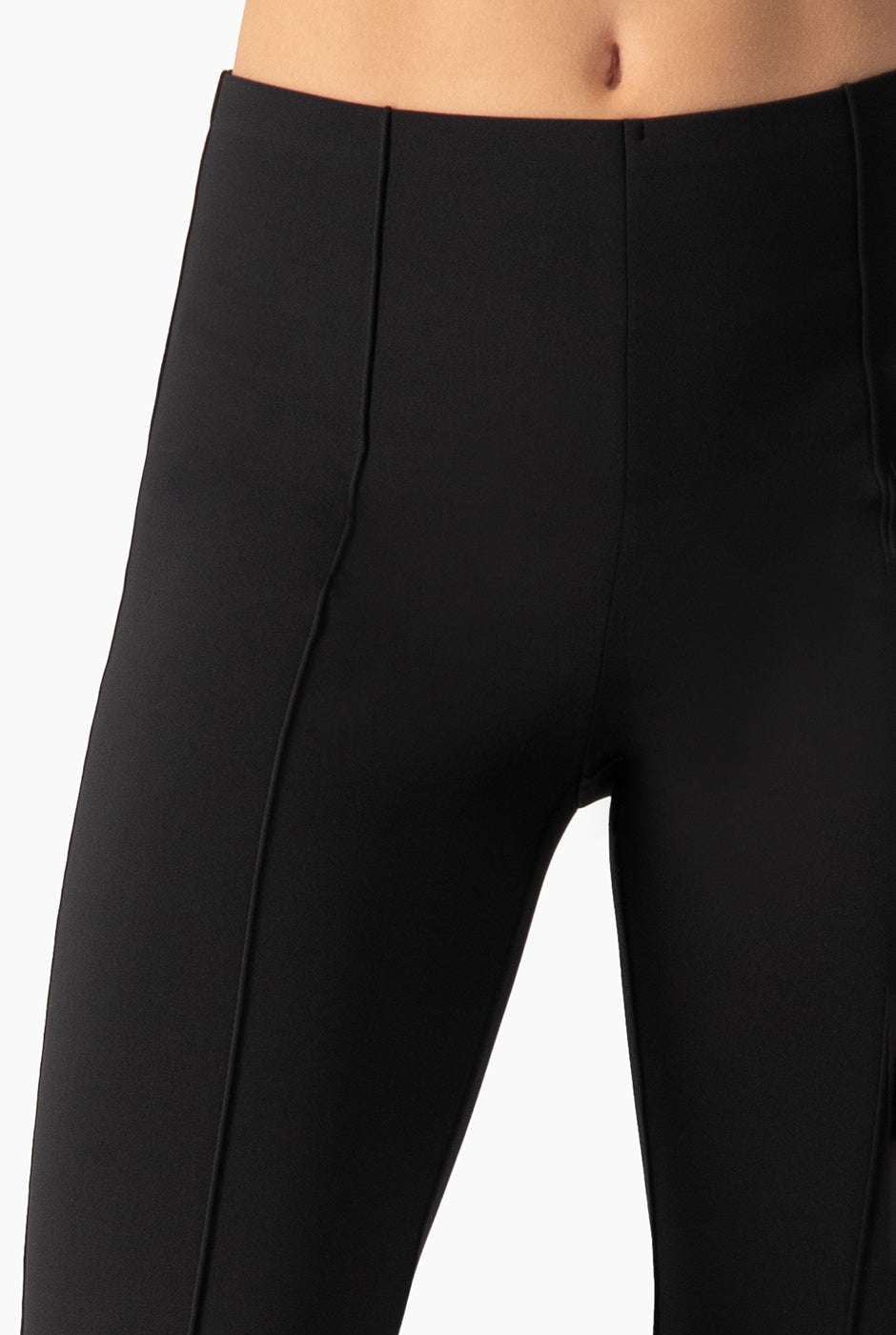 Legging negro entallado sin costuras con pretina de soporte