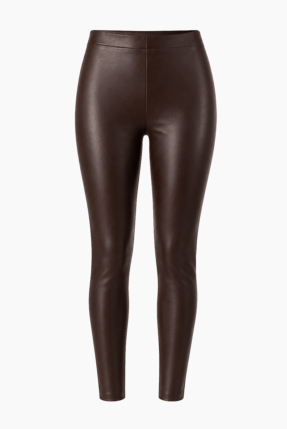 Legging PU Basic color café de ecopiel elástico