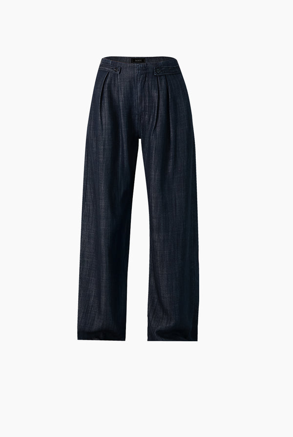 Jeans amplio con botones en pretina