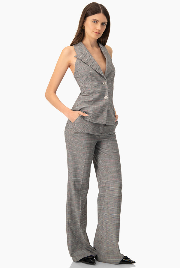 Pantalon corte campana con cierre