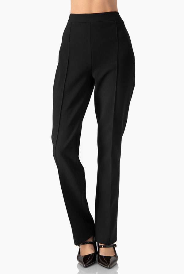Pantalon recto tono negro