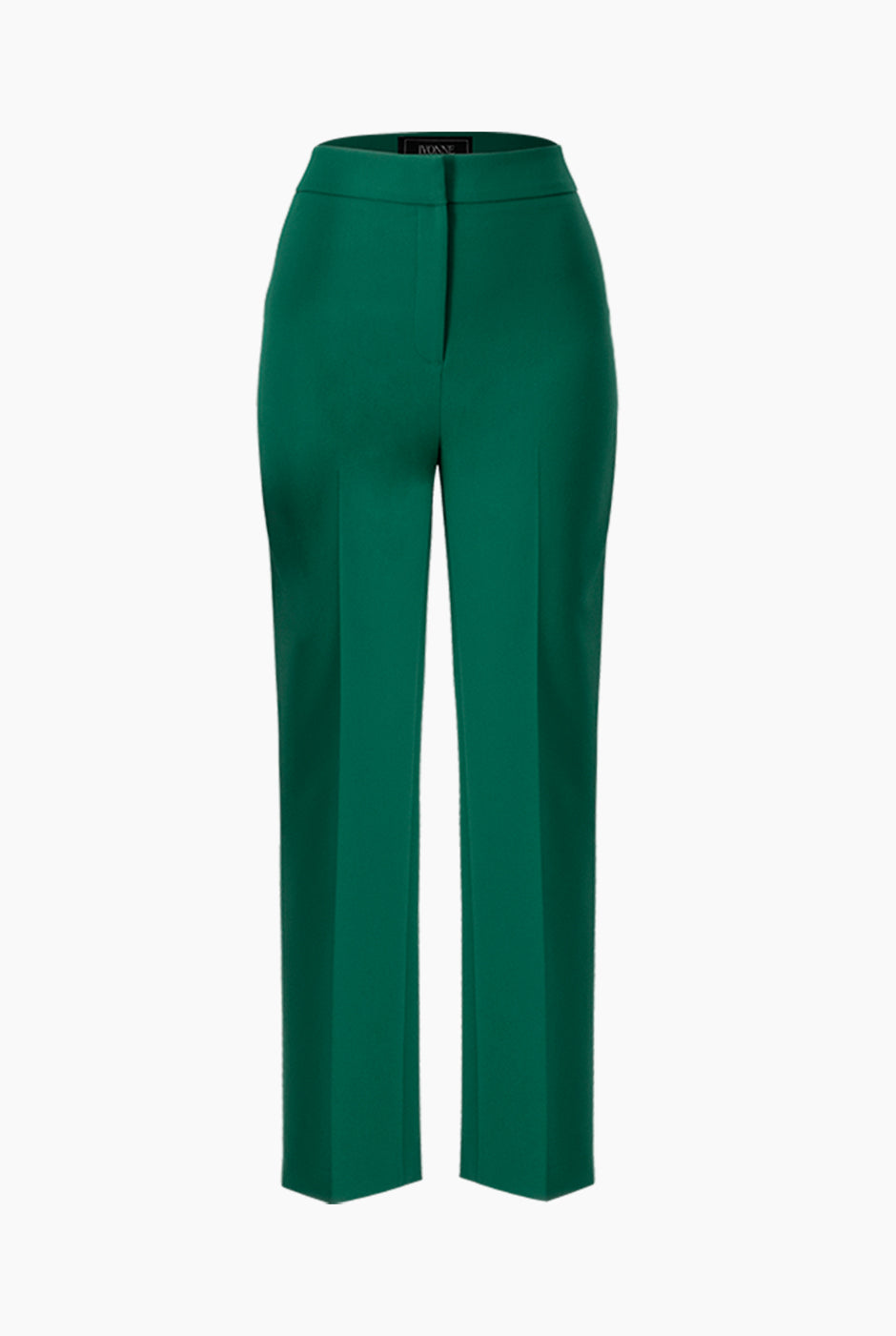 Pantalón recto sastreado verde con bolsillos y pliegues
